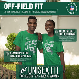 New York Jets NFL Adult Distressed Helmet Tag-Less T-Shirt - Kelly Green Heather