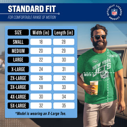 New York Jets NFL Adult Distressed Helmet Tag-Less T-Shirt - Kelly Green Heather