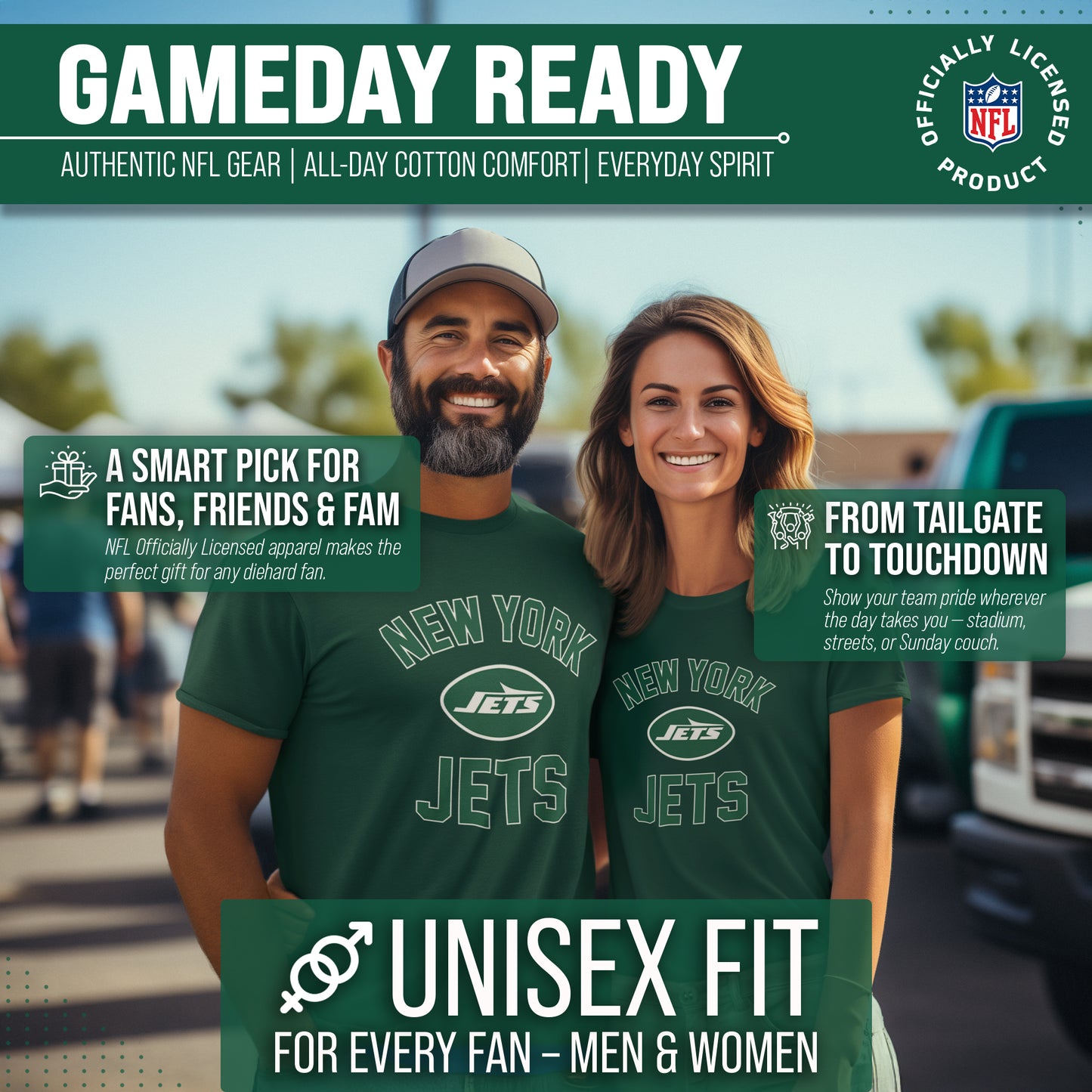 New York Jets NFL Adult Gameday T-Shirt - Forest Green