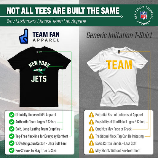 New York Jets NFL Adult Retro Gameday Unisex T-Shirt - Black
