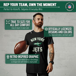 New York Jets NFL Adult Retro Gameday Unisex T-Shirt - Black