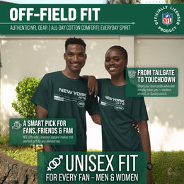 New York Jets Adult NFL Speed Stat Sheet T-Shirt - Forest Green