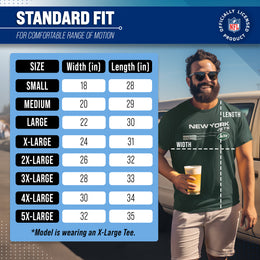 New York Jets Adult NFL Speed Stat Sheet T-Shirt - Forest Green