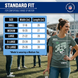 New York Jets NFL Womens Distressed Helmet Tag-Less Soft T-Shirt - Forest Green Heather