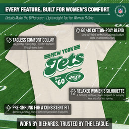 New York Jets NFL Womens Vintage Charm Tag-Less Soft T-Shirt - Birch