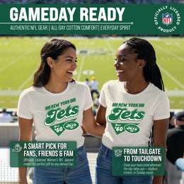 New York Jets NFL Womens Vintage Charm Tag-Less Soft T-Shirt - Birch