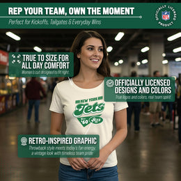 New York Jets NFL Womens Vintage Charm Tag-Less Soft T-Shirt - Birch