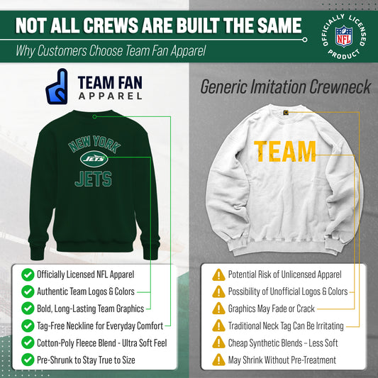 New York Jets NFL Adult Gameday Football Crewneck Sweatshirt - Forest Green