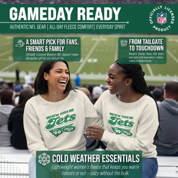 New York Jets NFL Womens Vintage Charm Slouchy Crewneck - Birch