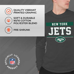 New York Jets NFL Adult Charcoal Long Sleeve T Shirt - Charcoal