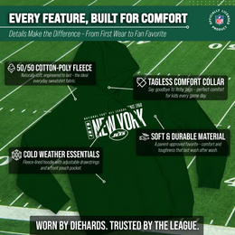 New York Jets NFL Adult Unisex Modern Endzone Soft Fleece Hooded Sweatshirt - Forest Green