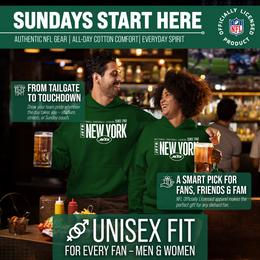 New York Jets NFL Adult Unisex Modern Endzone Soft Fleece Hooded Sweatshirt - Forest Green