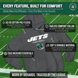 New York Jets NFL Youth Football Helmet Hood - Charcoal