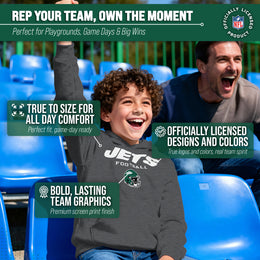 New York Jets NFL Youth Football Helmet Hood - Charcoal