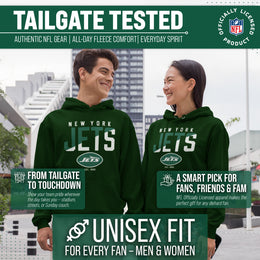New York Jets Adult NFL Diagonal Fade Fleece Hooded Sweatshirt - Forest Green