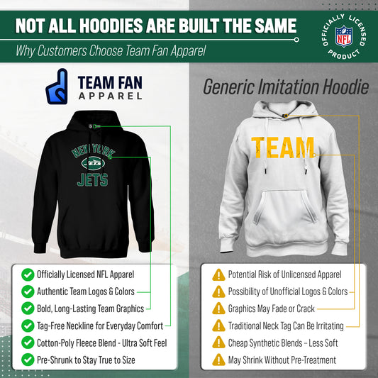 New York Jets NFL Adult Gameday Hooded Sweatshirt - Black