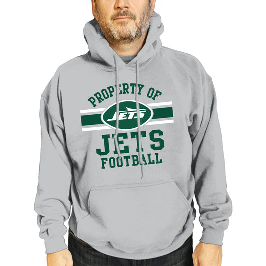 New York Jets NFL Adult Property Of Hooded Sweatshirt - Sport Gray