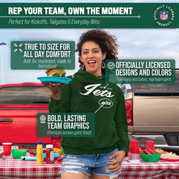 New York Jets NFL Adult Unisex Retro Script Ultra Soft Fleece Hooded Sweatshirt - Forest Green