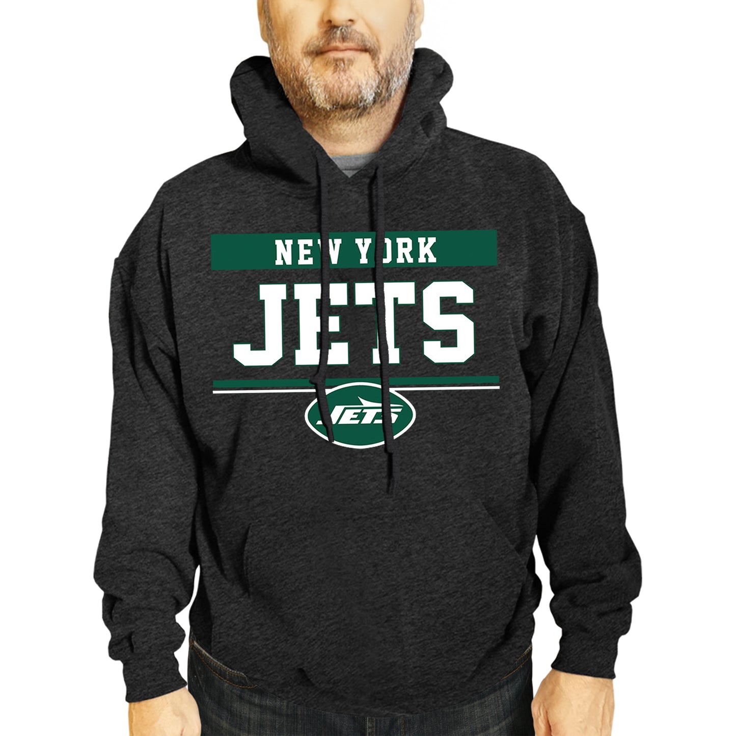 New York Jets NFL Adult Gameday Charcoal Hooded Sweatshirt - Charcoal