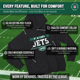 New York Jets NFL Adult Gameday Charcoal Hooded Sweatshirt - Charcoal