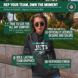 New York Jets NFL Adult Gameday Charcoal Hooded Sweatshirt - Charcoal