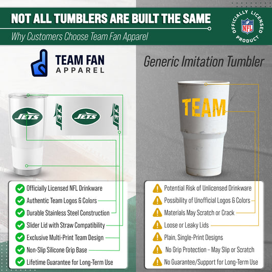 New York Jets NFL 30oz Gameday Stainless Steel Tumbler - White