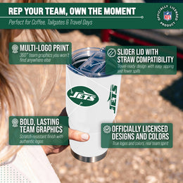 New York Jets NFL 30oz Gameday Stainless Steel Tumbler - White