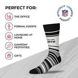 New York Jets NFL Adult Striped Dress Socks - Black