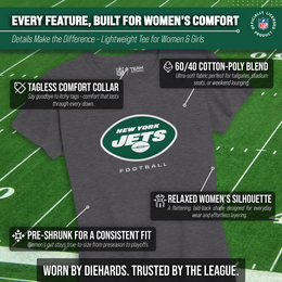 New York Jets Women's NFL Ultimate Fan Logo Short Sleeve T-Shirt - Charcoal