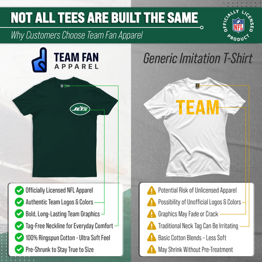 New York Jets NFL Pro Football Final Countdown Adult Cotton-Poly Short Sleeved T-Shirt For Men & Women - Green