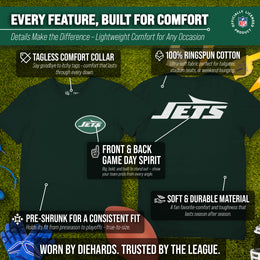 New York Jets NFL Pro Football Final Countdown Adult Cotton-Poly Short Sleeved T-Shirt For Men & Women - Green