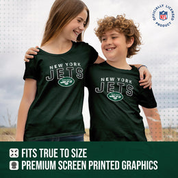New York Jets NFL Youth Starting Fresh Tee- Pro Football Tag-Less T-Shirt For Boys & Girls - Green