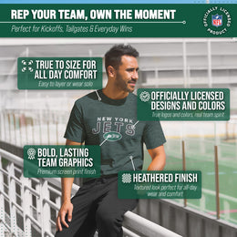 New York Jets NFL Starting Fresh Short Sleeve Heather T-Shirt - Green