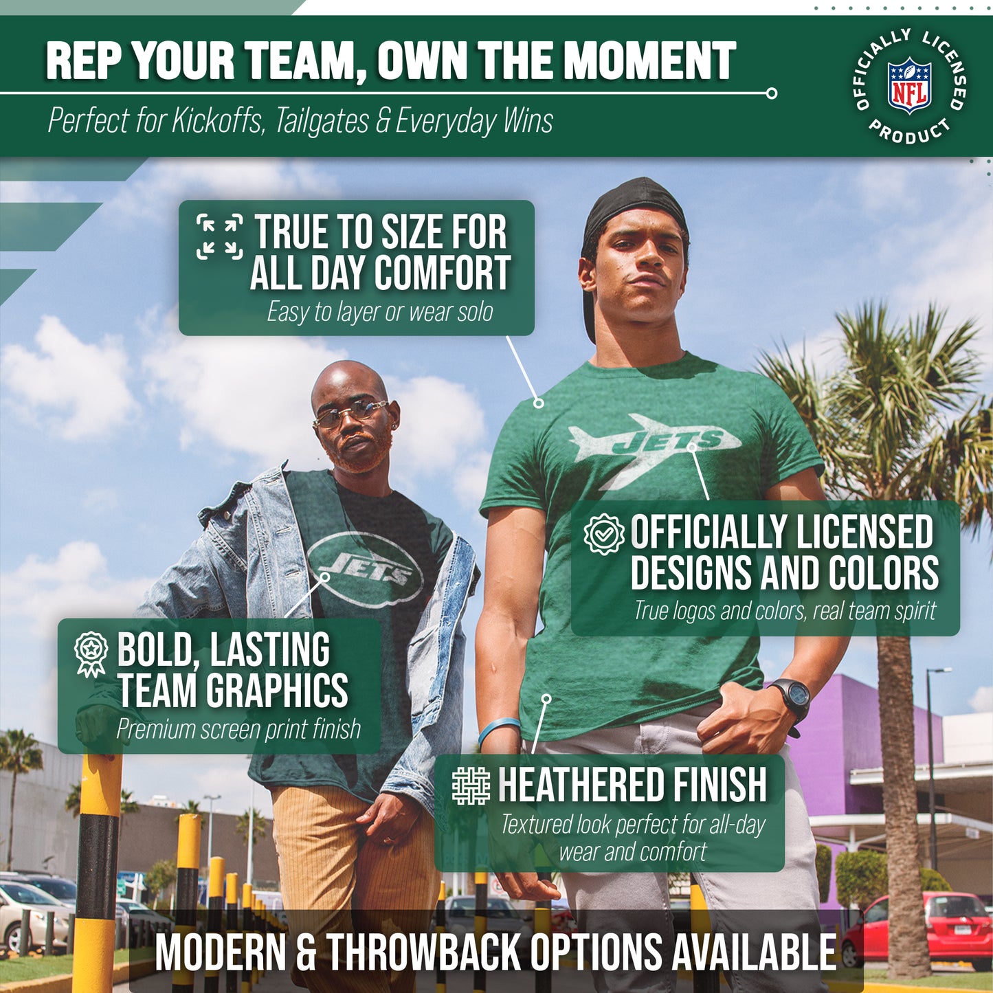 New York Jets NFL Modern Throwback T-shirt - Green
