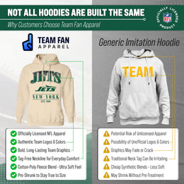 New York Jets Ladies NFL Starstruck Fleece Pullover Hooded Sweatshirt - Cream