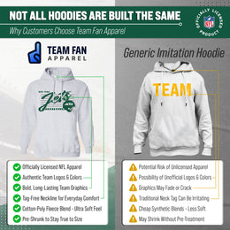 New York Jets Ladies NFL Scrimmage Line Fleece Pullover Hooded Sweatshirt - Gray Heather