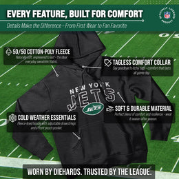 New York Jets NFL Adult Unisex Starting Fresh Ultra Soft Fleece Hooded Sweatshirt - Black Heather