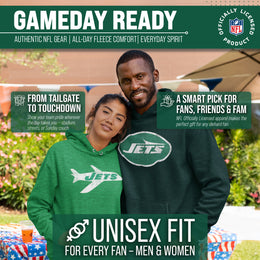 New York Jets NFL Adult Unisex Modern Throwback Ultra Soft Fleece Hooded Sweatshirt - Green