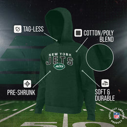 New York Jets NFL Youth Starting Fresh Hoodie- Pro Football Sweatshirt for Boys and Girls - Green