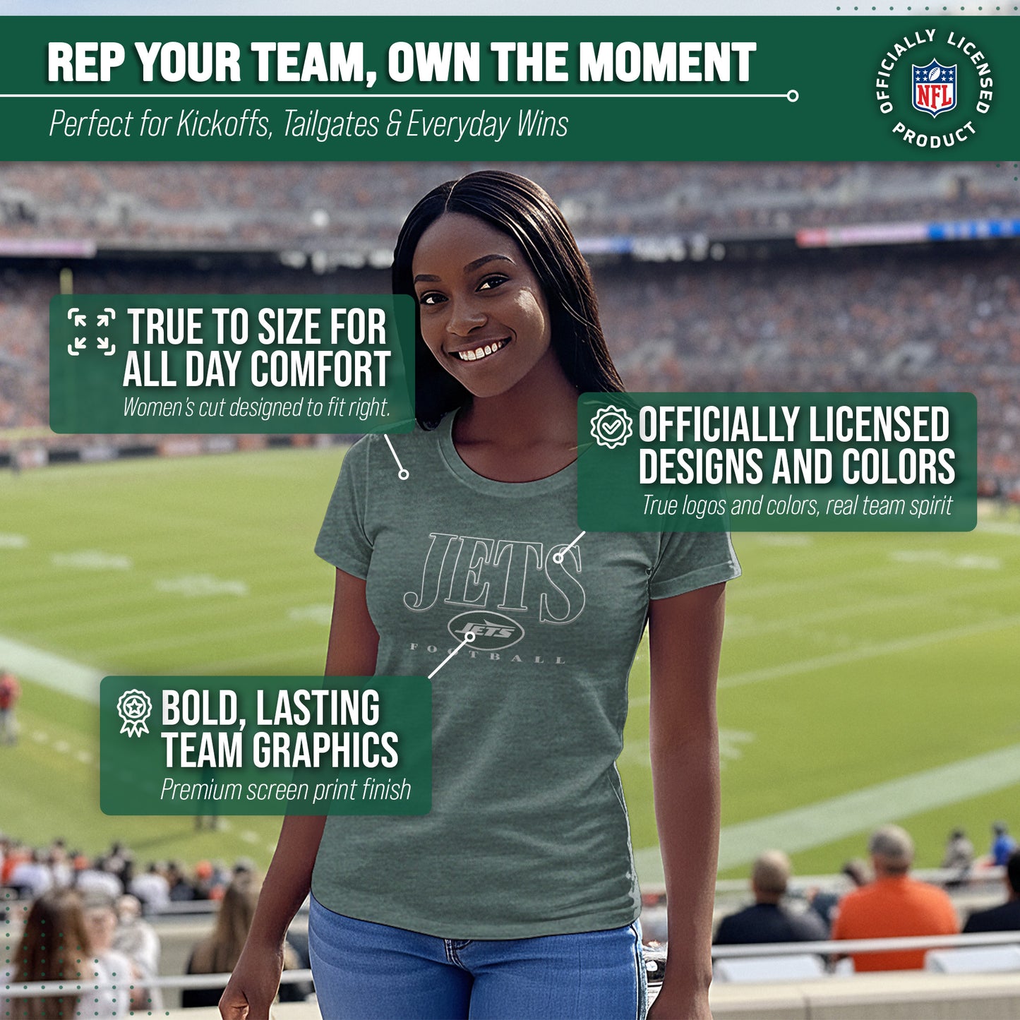 New York Jets NFL Womens Overtime Blueprint Tag-Less T-Shirt - Green