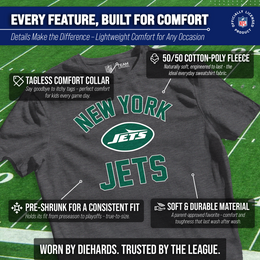 New York Jets NFL Youth Gameday Football T-Shirt - Charcoal