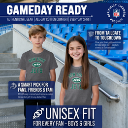 New York Jets NFL Youth Gameday Football T-Shirt - Charcoal