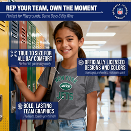 New York Jets NFL Youth Gameday Football T-Shirt - Charcoal