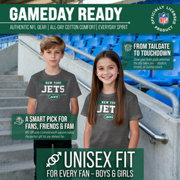New York Jets NFL Youth Short Sleeve Charcoal T Shirt - Charcoal