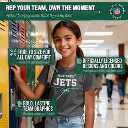 New York Jets NFL Youth Short Sleeve Charcoal T Shirt - Charcoal