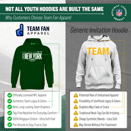 New York Jets NFL Youth Modern Endzone Football Fleece Hooded Sweatshirt - Forest Green
