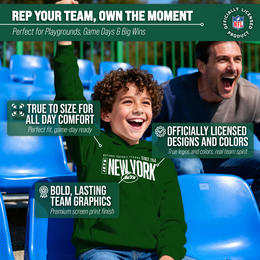 New York Jets NFL Youth Modern Endzone Football Fleece Hooded Sweatshirt - Forest Green