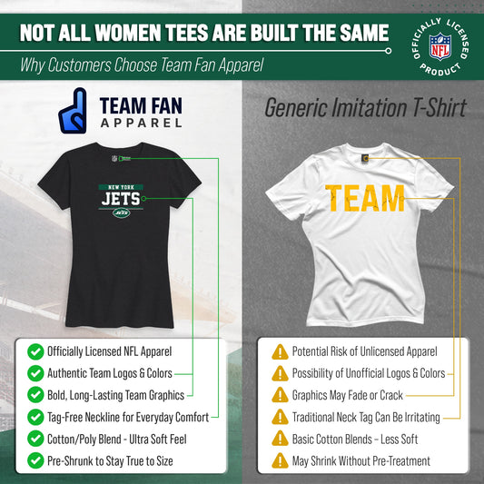 New York Jets NFL Women's Team Block Charcoal Tagless T-Shirt - Charcoal
