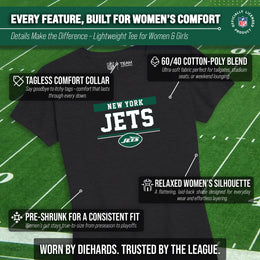 New York Jets NFL Women's Team Block Charcoal Tagless T-Shirt - Charcoal
