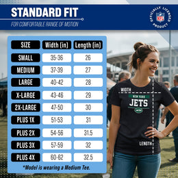 New York Jets NFL Women's Team Block Charcoal Tagless T-Shirt - Charcoal